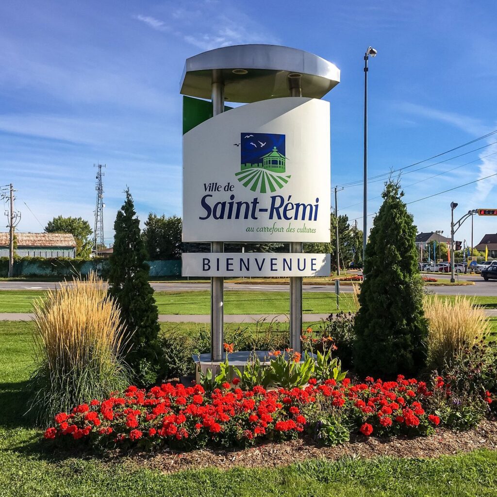 Enseigne de la ville de Saint-Rémi au Québec – service de lavage de vitres à Saint-Rémi par BelleVitre.ca