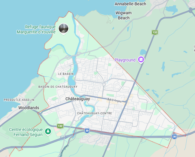 Map de la ville de Châteauguay
